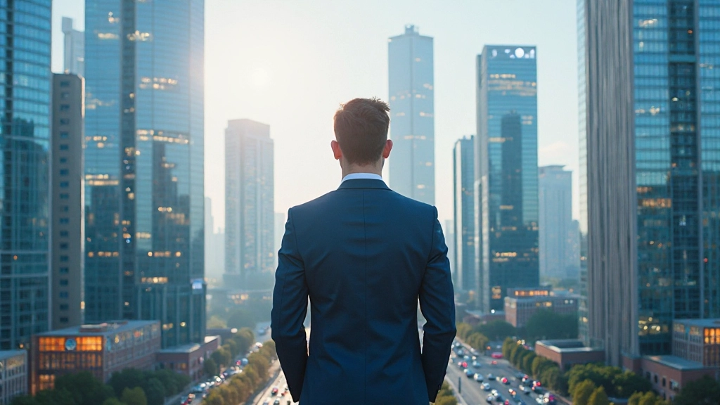 Казахстанский деловой район, символизирующий рост и развитие бизнеса