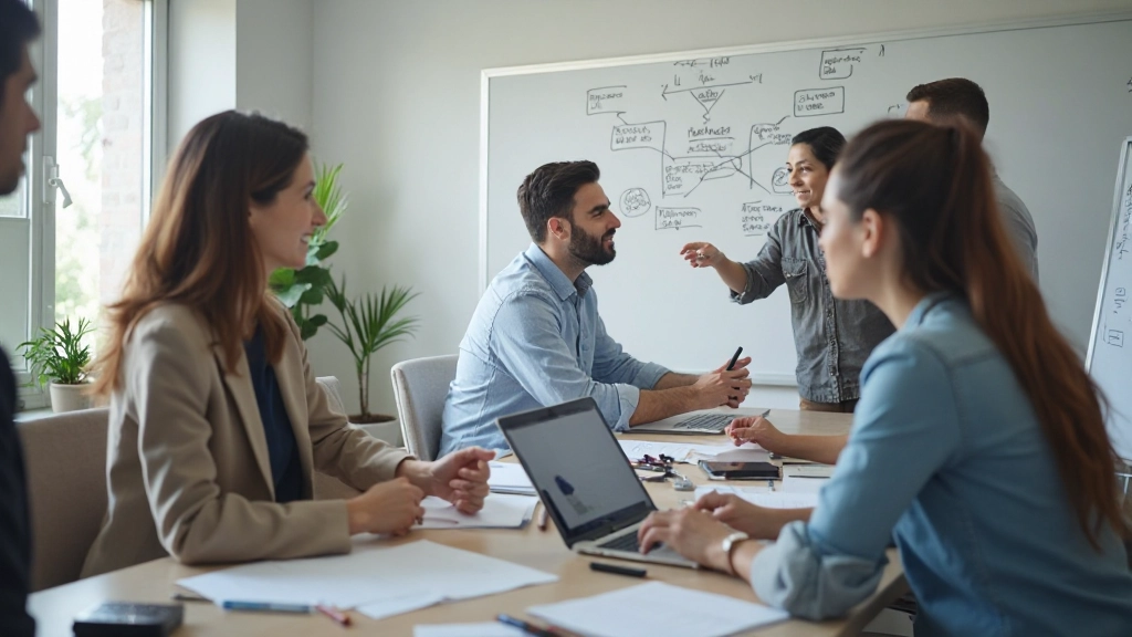 Маркетинговая команда Nemutub Ltd во время стратегического совещания